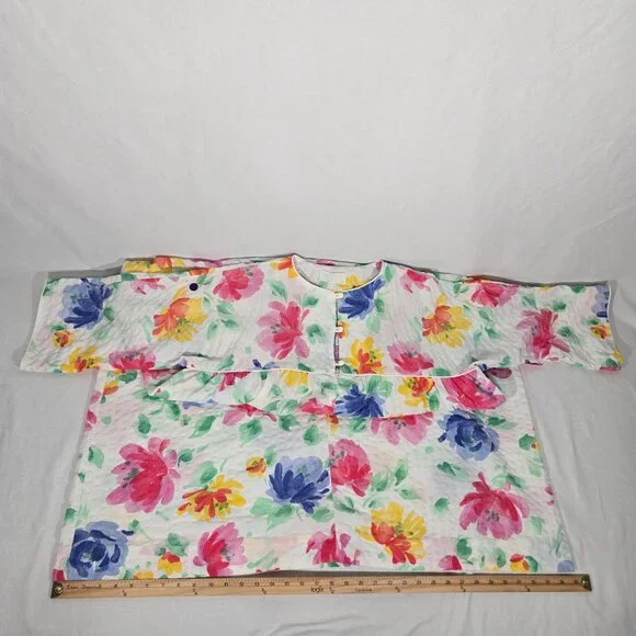 USA Vintage 70's Cottagecore Multicolor Floral Maxi Dress by MISS ELAINE Size XL - Picture 17 of 17